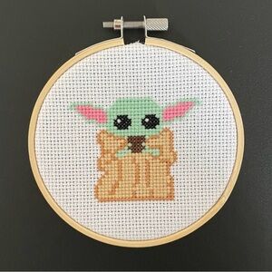 New Handmade Baby Yoda Cross Stitch